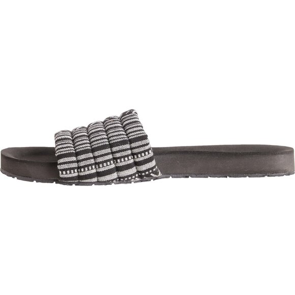 NEW Minnetonka Heidi Quilted Slide Sandals For Women Black Stripe 261s - Picture 4 of 5